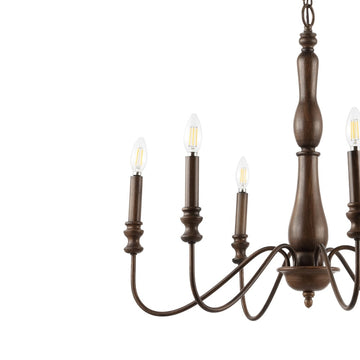 Victoria 29" Rustic Midcentury Iron LED Chandelier - JONATHAN Y